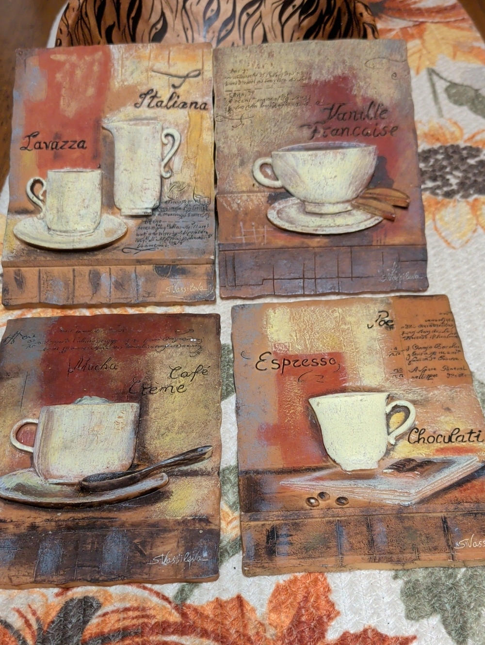 Silvia Vassileva Coffee Cup Wall Art Set - Kitchen Plaques